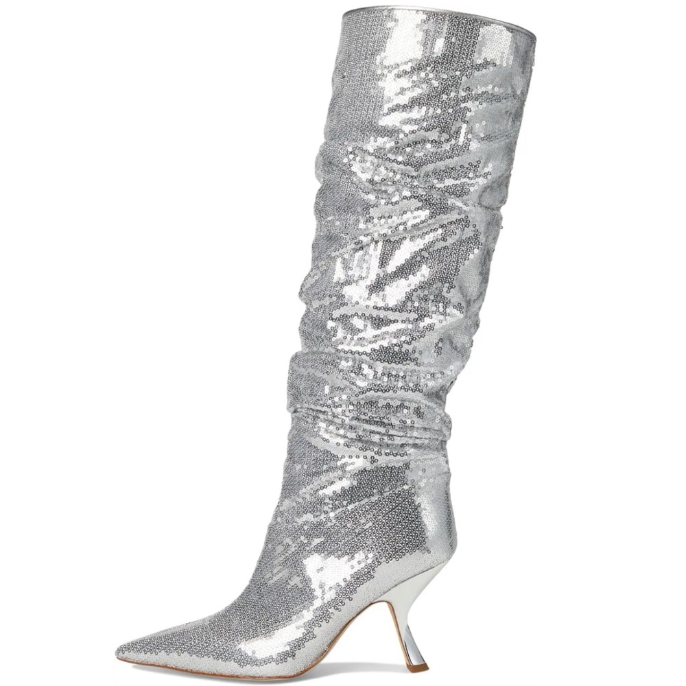 MICHAEL Michael Kors Silver Sequin Heeled Boots